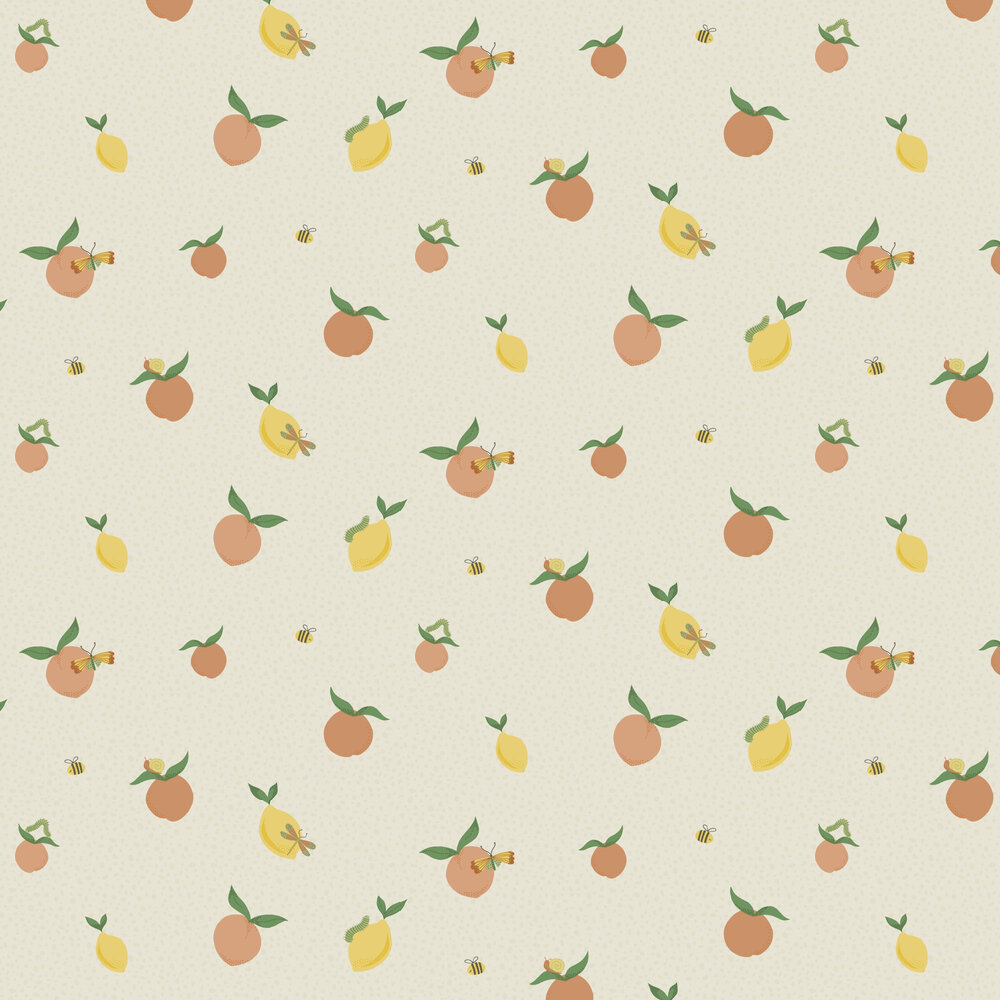 Tutti Fruity Wallpaper - Cream / Orange - by Albany
