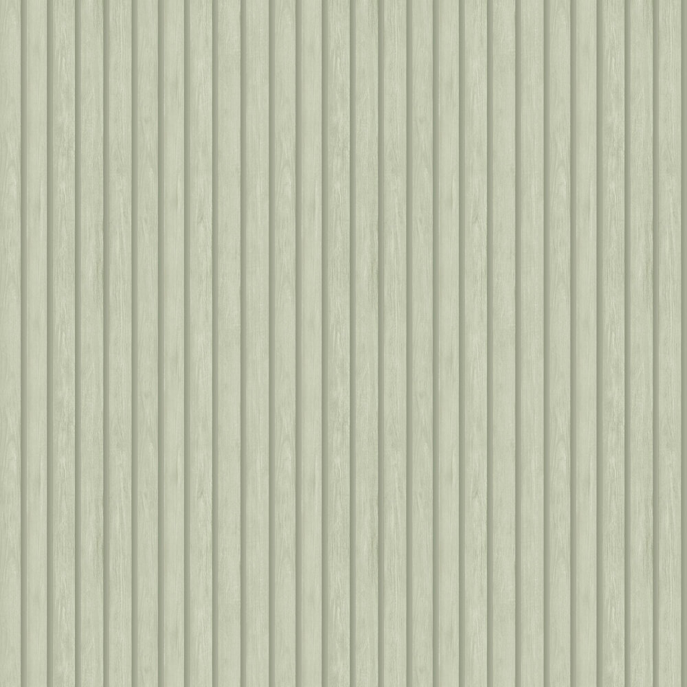 Wood Slat Wallpaper - Soft Green - by Albany