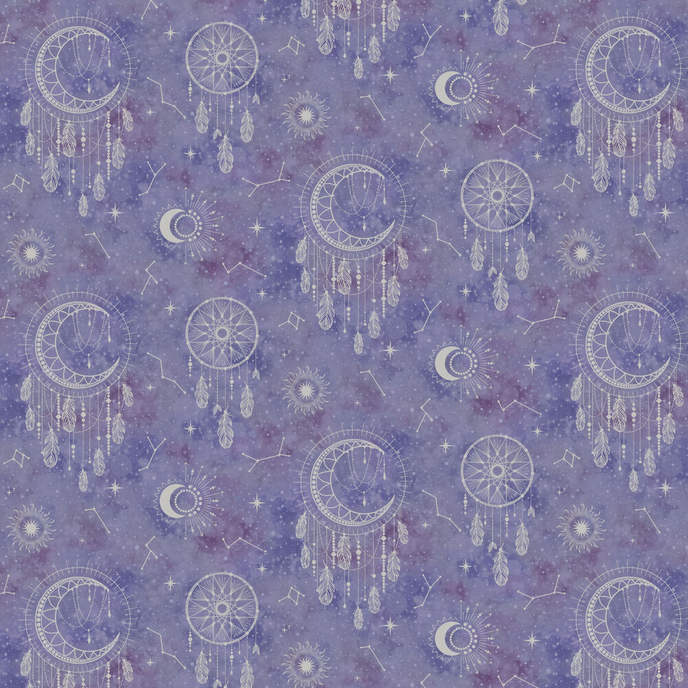Dreamcatcher Wallpaper - Purple / Silver - by Albany