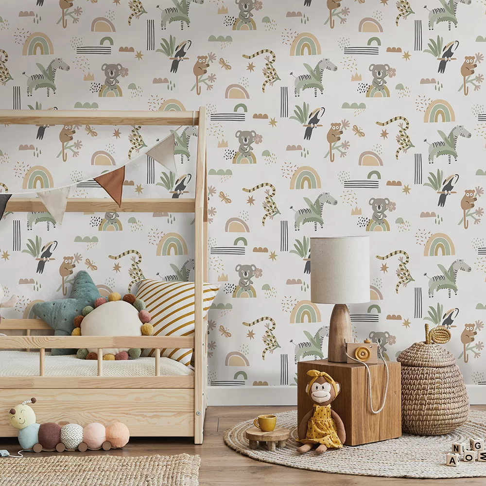 Abstract Animals by Albany - Sage / Beige - Wallpaper : Wallpaper Direct