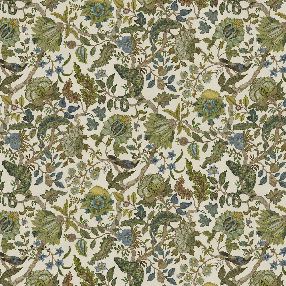 Chameleon Trail Wallpaper - Sage and Green - by Josephine Munsey