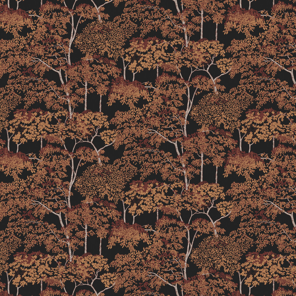 Idyll Tree Wallpaper - Alizarin - by Graham & Brown