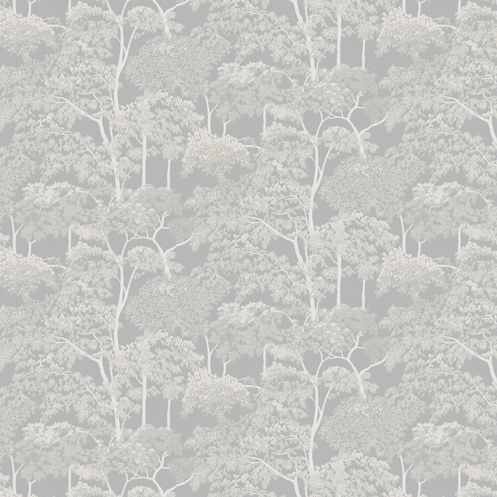 Idyll Tree Wallpaper - Grey - by Graham & Brown