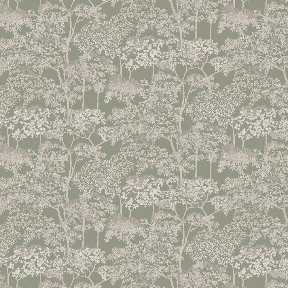 Idyll Tree Wallpaper - Sage - by Graham & Brown