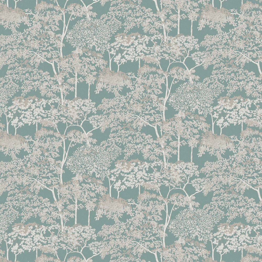 Idyll Tree Wallpaper - Duck Egg - by Graham & Brown
