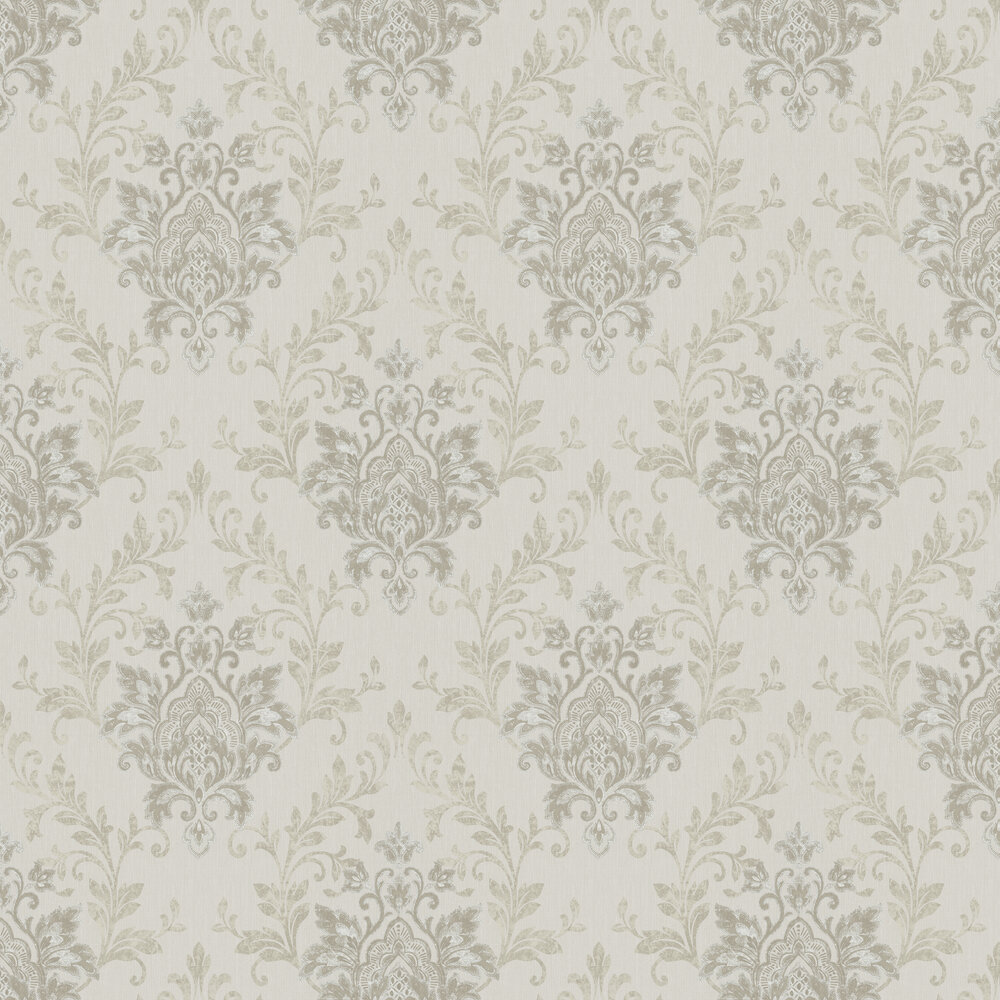 Serene Damask Wallpaper - Champagne - by Galerie
