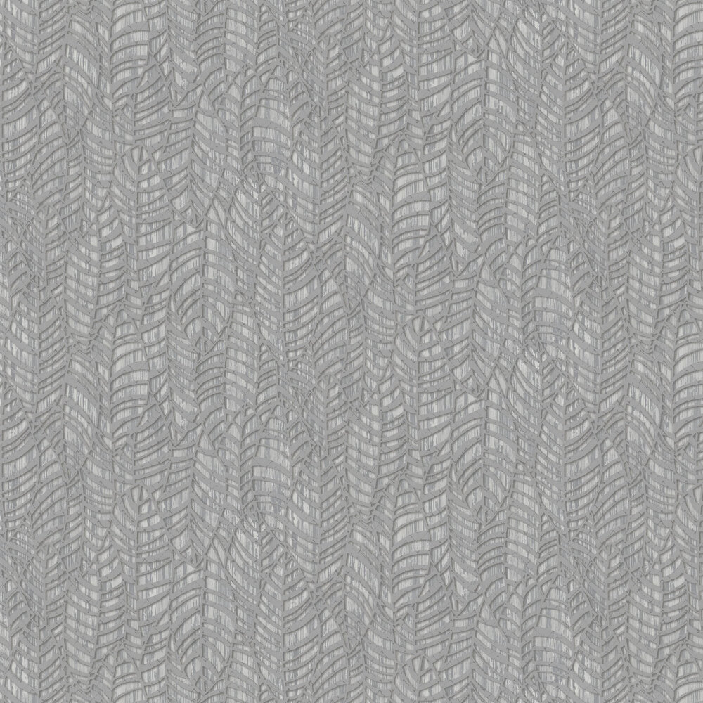 Serene Leaves Wallpaper - Grey - by Galerie