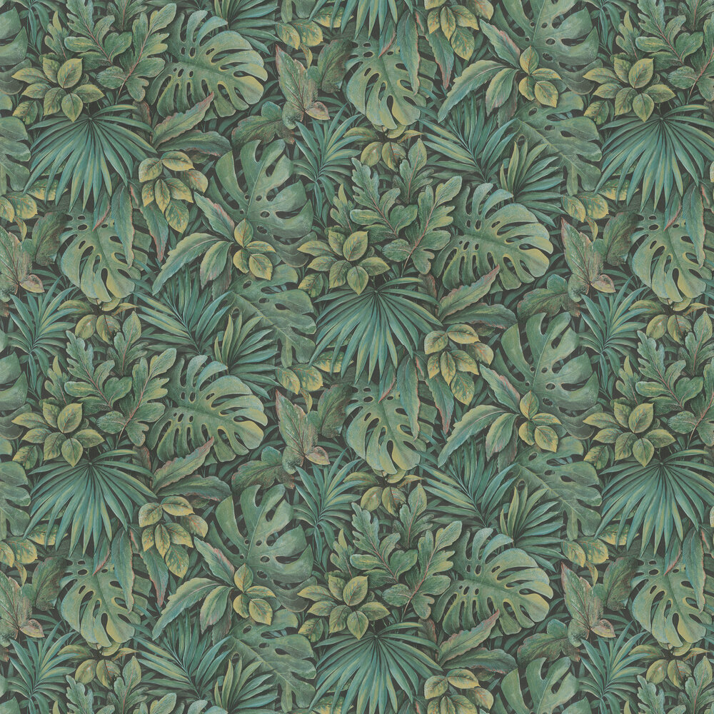 Tropical Leaves Wallpaper - Jungle Green - by Galerie