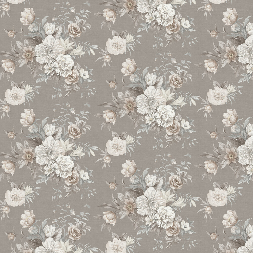 Floral Charm Wallpaper - Taupe - by Boråstapeter