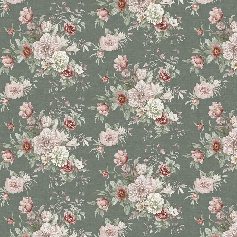 Floral Charm Wallpaper - Sage - by Boråstapeter