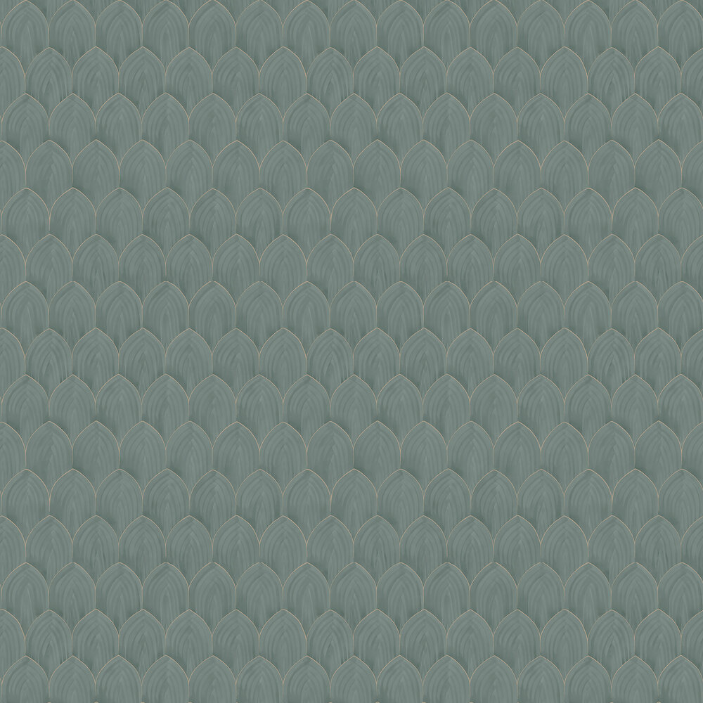 Golden Arches Wallpaper - Teal - by Boråstapeter