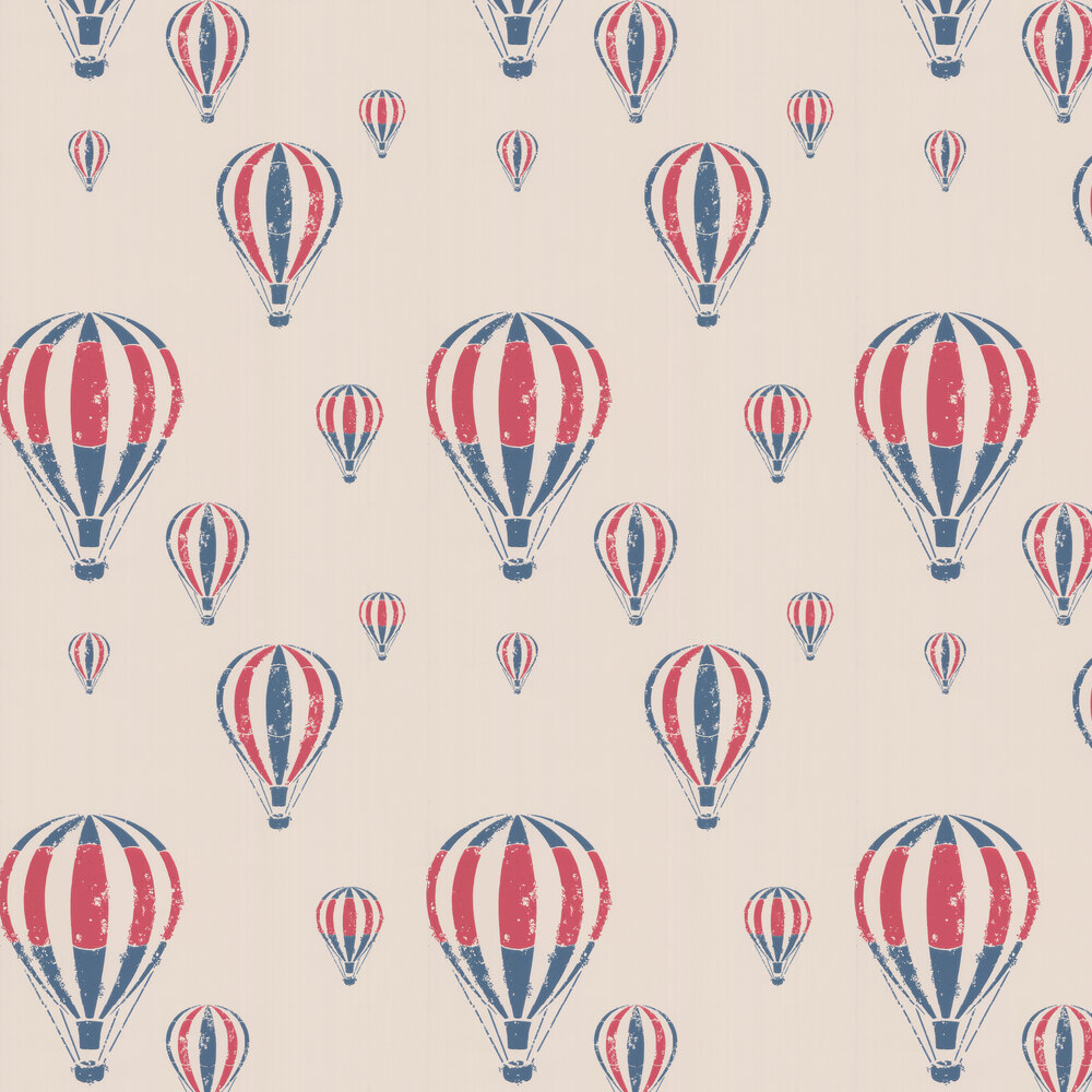 Hot Air Balloons Wallpaper - Red / White / Blue - by Barneby Gates