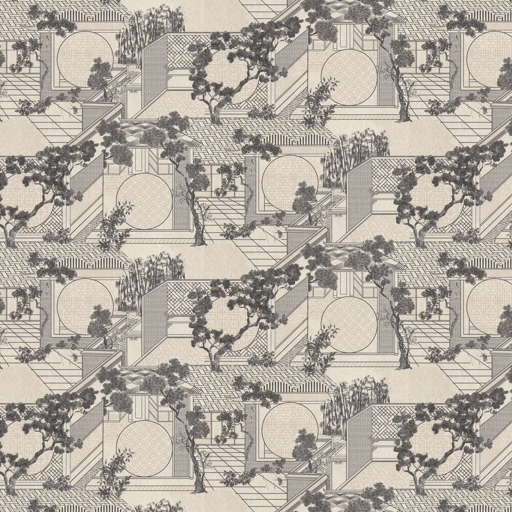 Zen Garden Wallpaper - Off White & Black - by Emil & Hugo