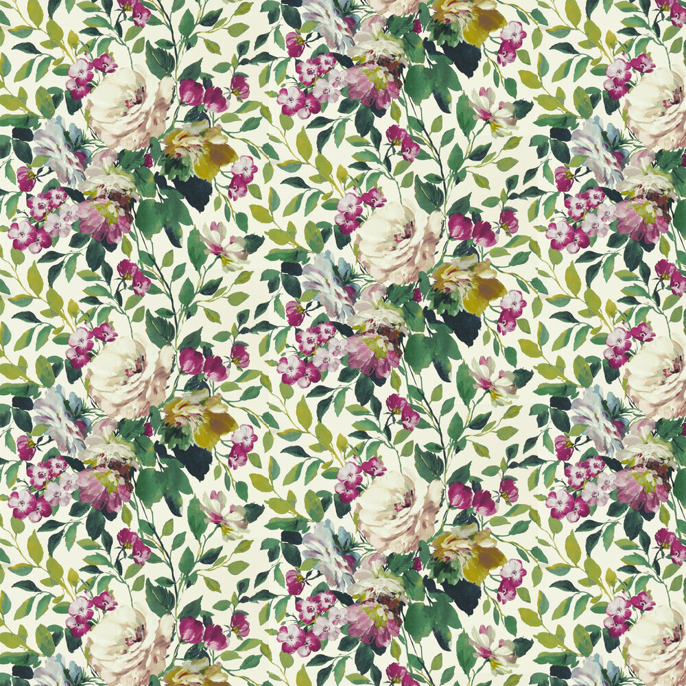 Bloom Wallpaper - Fuchsia  - by Clarke & Clarke