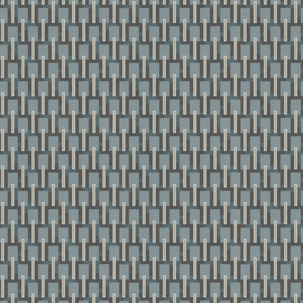 Blocks Wallpaper - Grey / Anthrazit / Blue - by Emil & Hugo