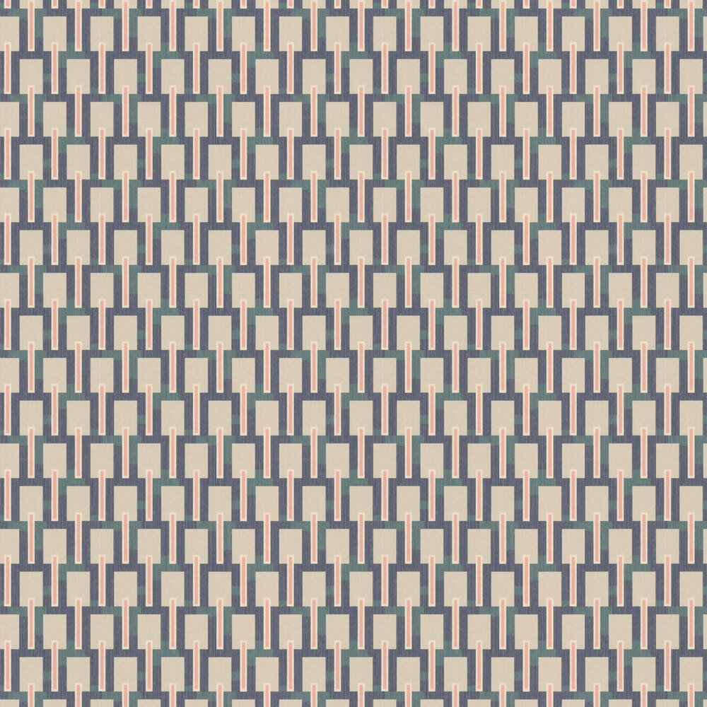 Blocks Wallpaper - Cream / Blue / Pink / Turqouise  - by Emil & Hugo