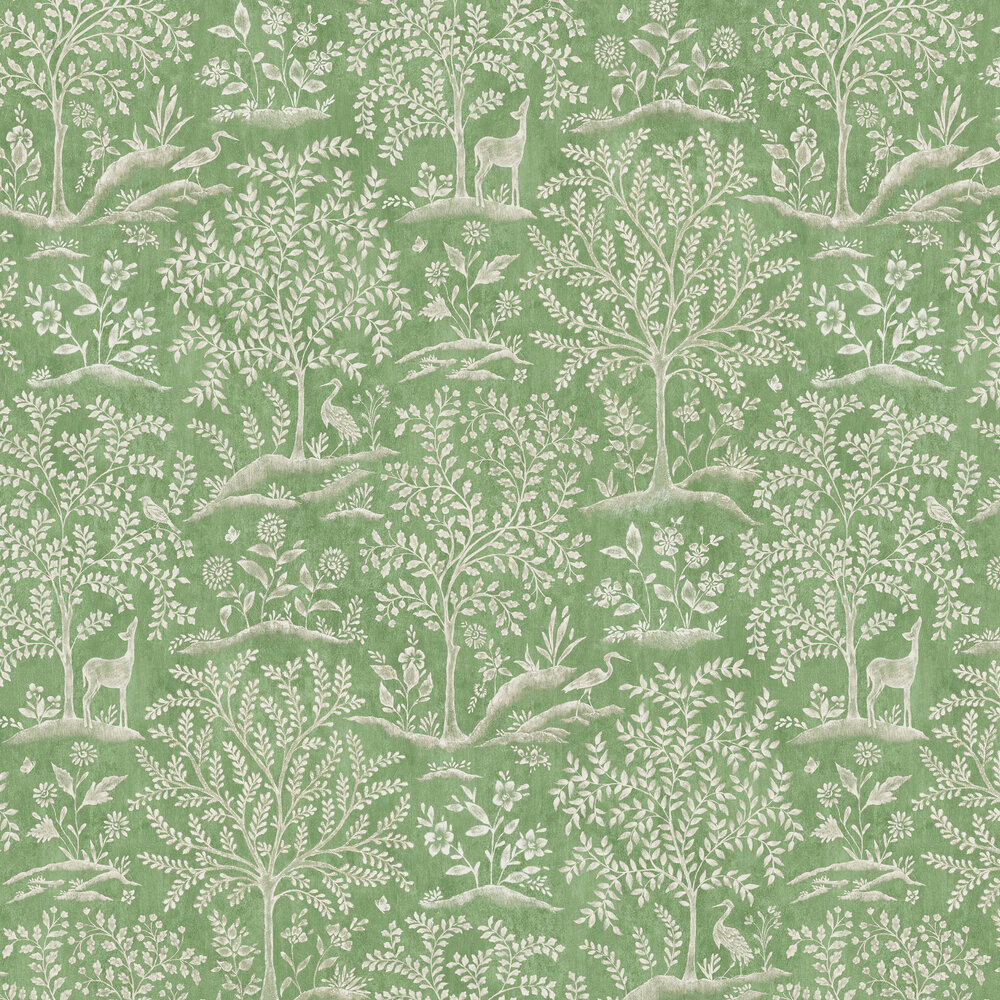 Foret Wallpaper - Emerald - by Nina Campbell