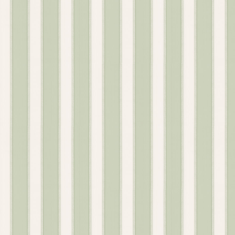 Sackville Stripe Wallpaper - Green - by Nina Campbell