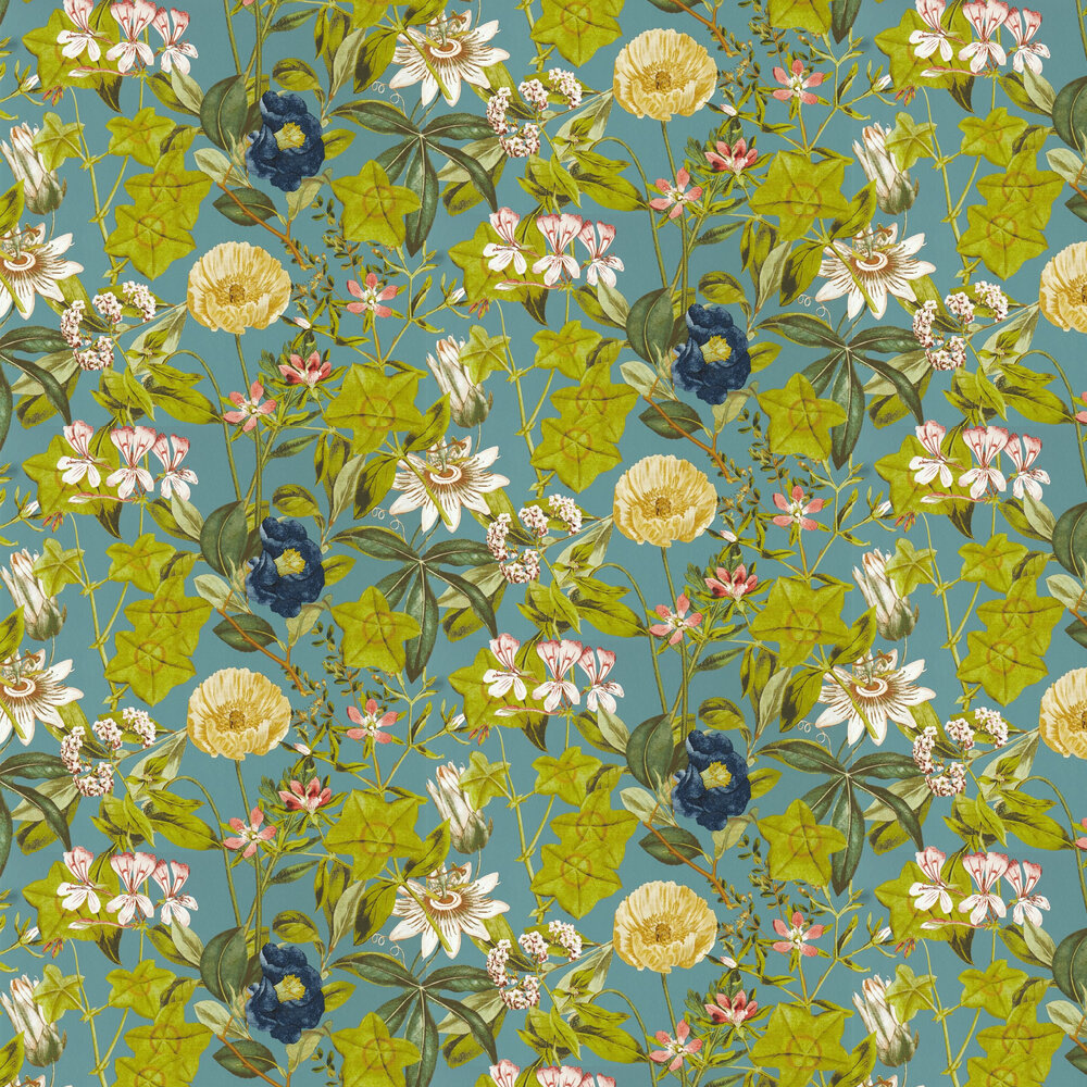 Passiflora Wallpaper - Chambray - by Clarke & Clarke