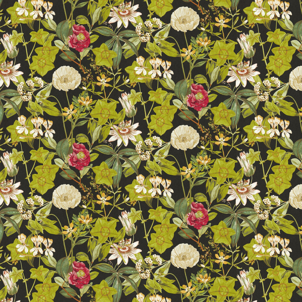 Passiflora Wallpaper - Noir - by Clarke & Clarke