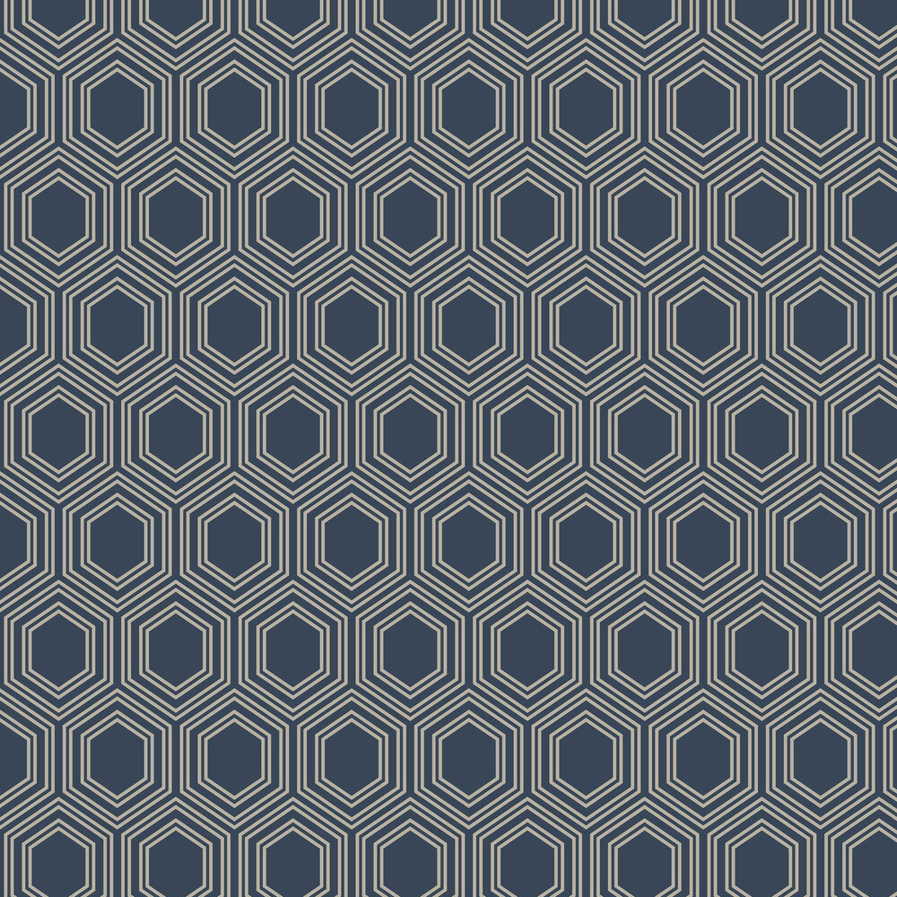 Honeycomb Geo Wallpaper - Navy - by Next