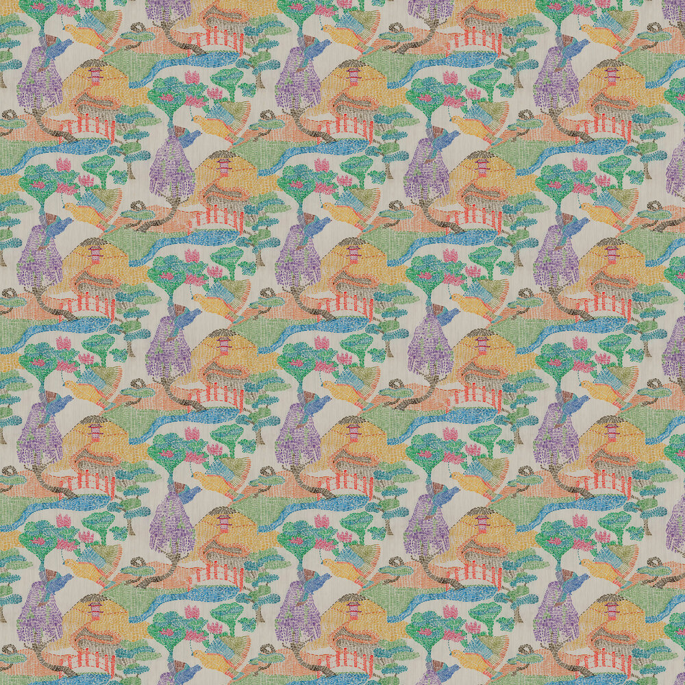 Pagoda Wallpaper - Violeta - by Tres Tintas