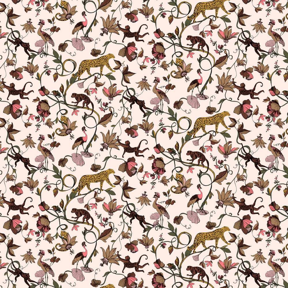 Exotic Wildlings Wallpaper - Natural / Multi - by Furn.