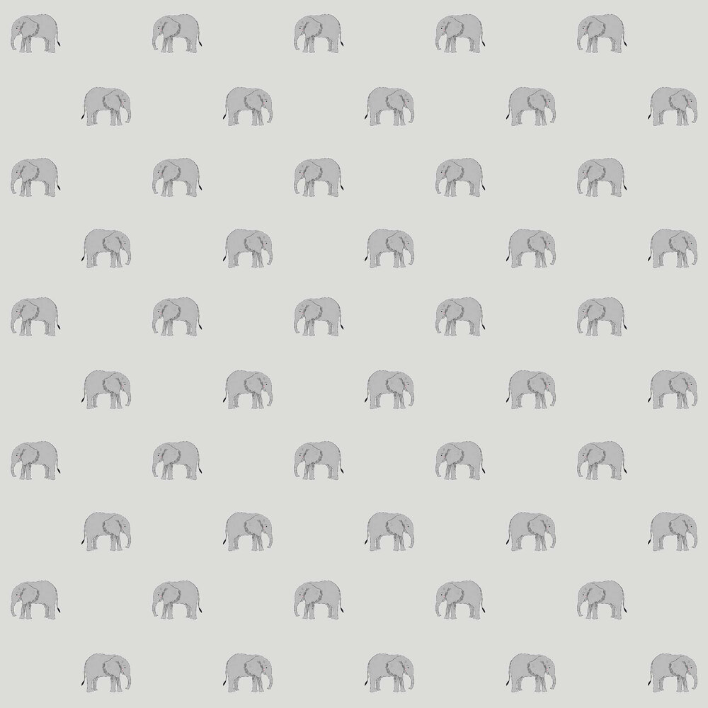 Elephant Wallpaper - Grey - by Sophie Allport