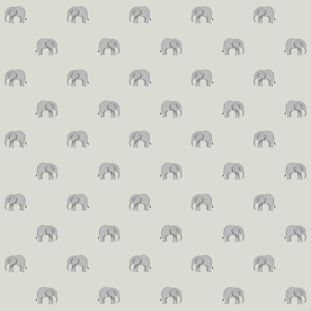 Elephant Wallpaper - Sage - by Sophie Allport