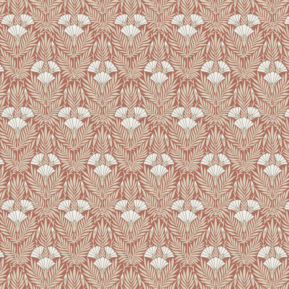Floral Fanfare Wallpaper - Coral - by 1838 Wallcoverings