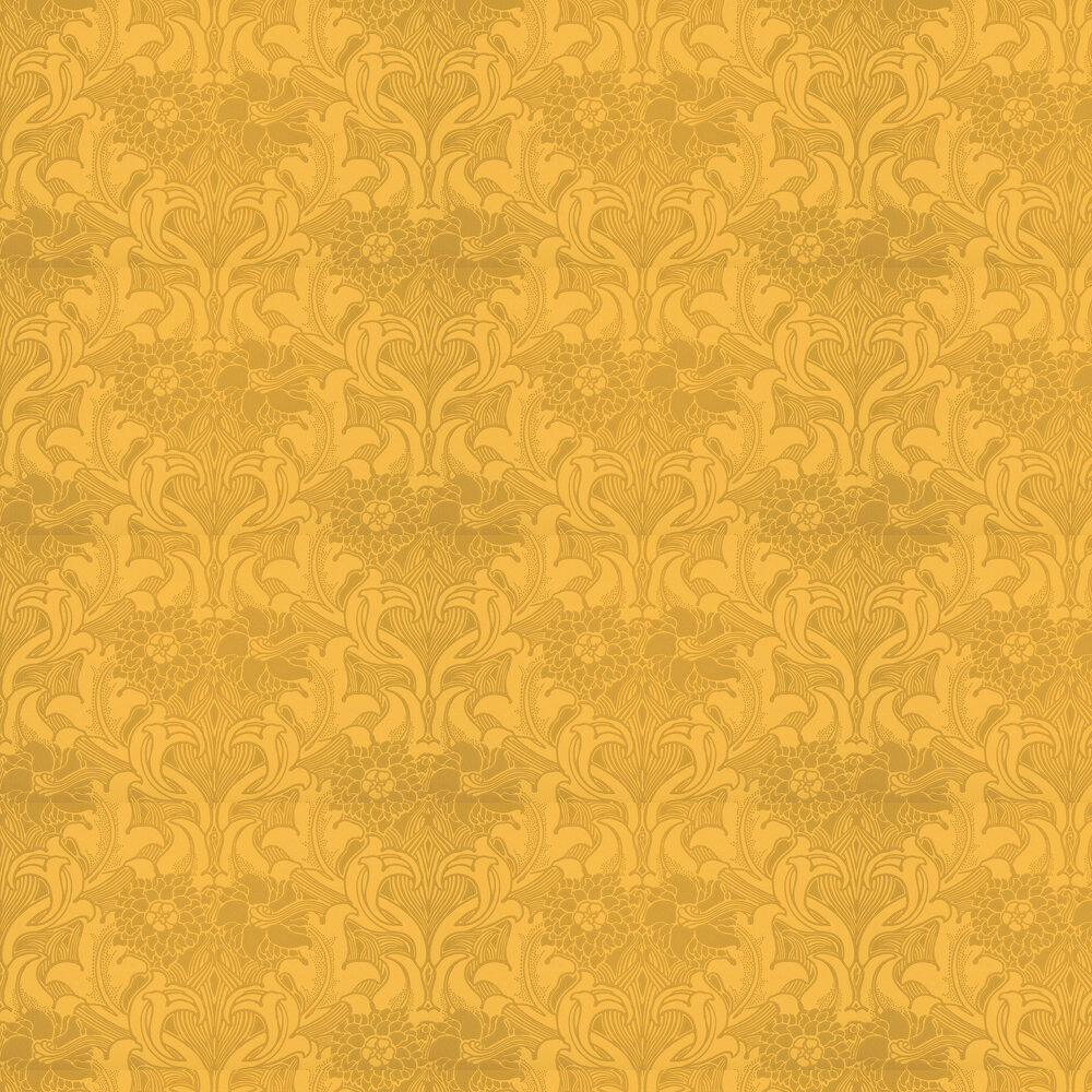 Dahlia Scroll Wallpaper - Giallo - by Little Greene