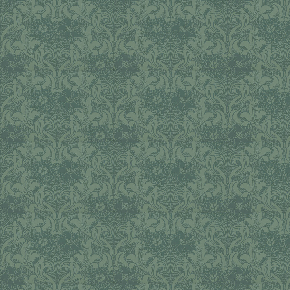 Dahlia Scroll Wallpaper - Tea with Florence - by Little Greene