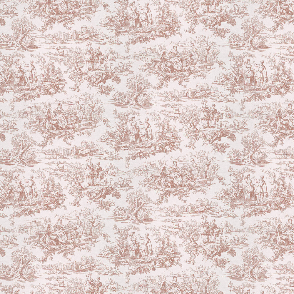 Lovers Toile Wallpaper - Blush - by Little Greene