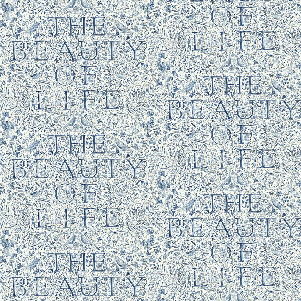 The Beauty of Life Wallpaper - Indigo - by Morris