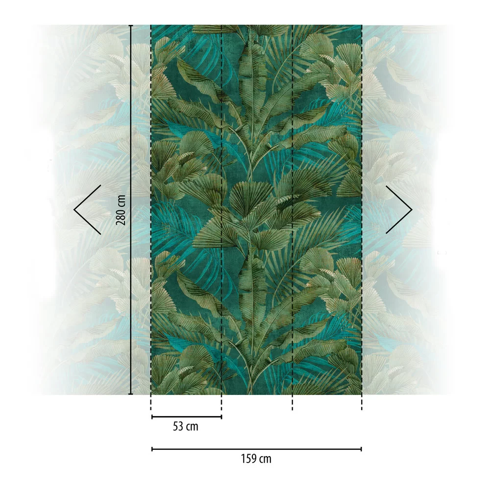 Palm Paradise Mural by Metropolitan Stories - Green - Mural : Wallpaper ...