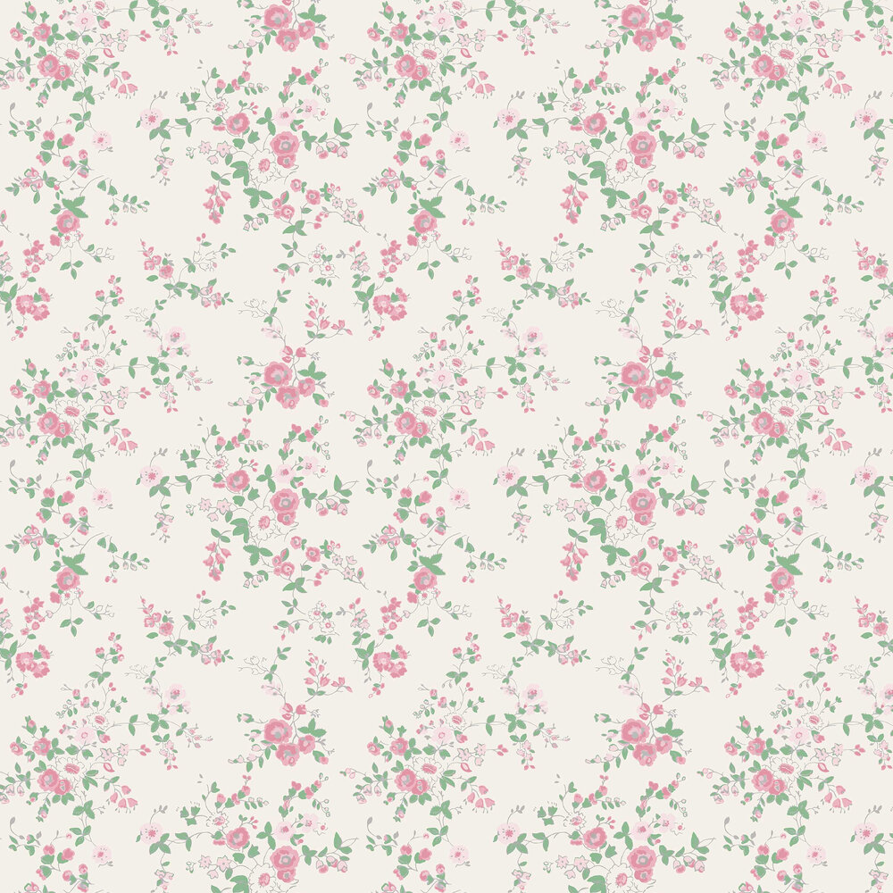 Millfield Blossom by Cath Kidston - Cream & Blush - Wallpaper : Wallpaper  Direct