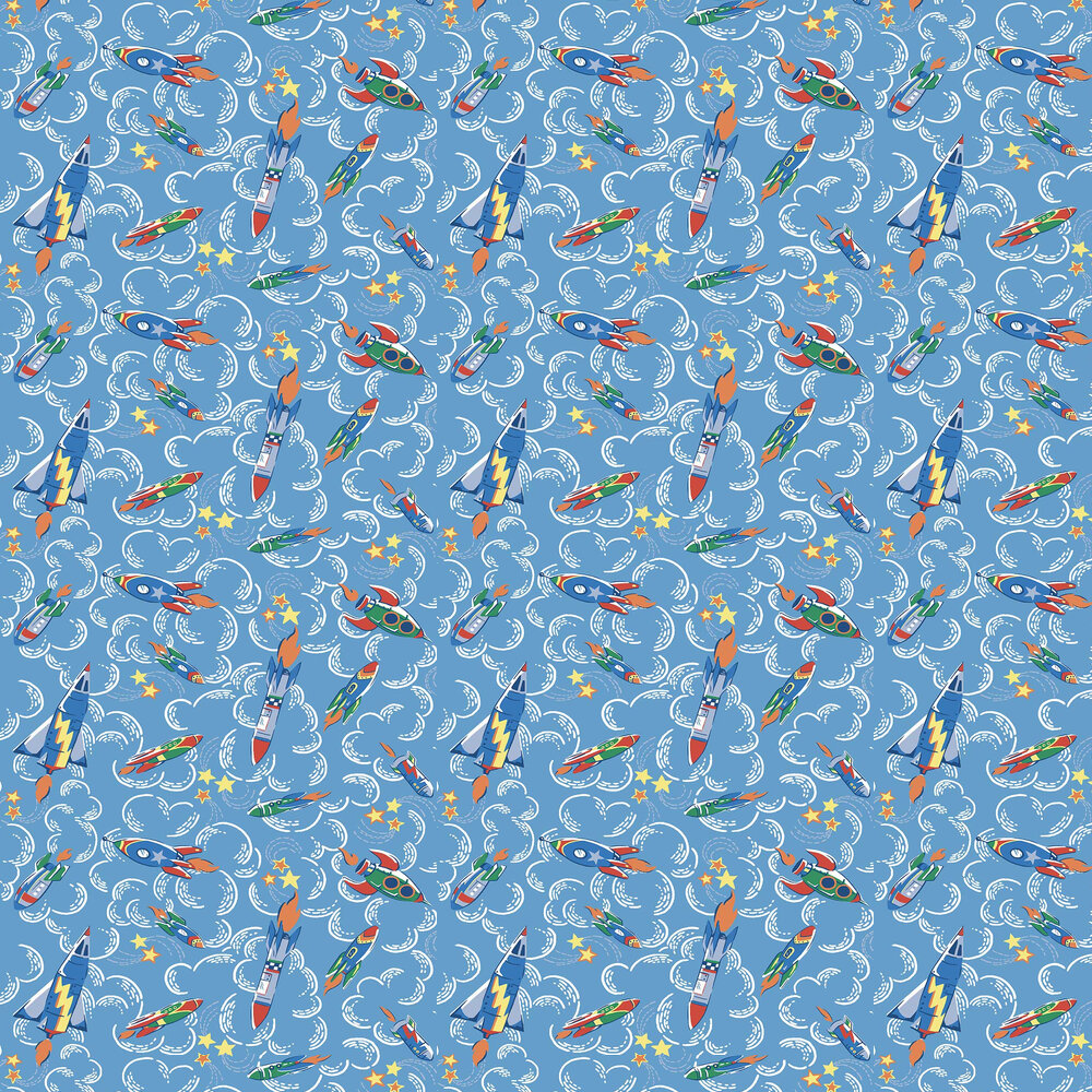 Rockets Wallpaper - Blue - by Cath Kidston 