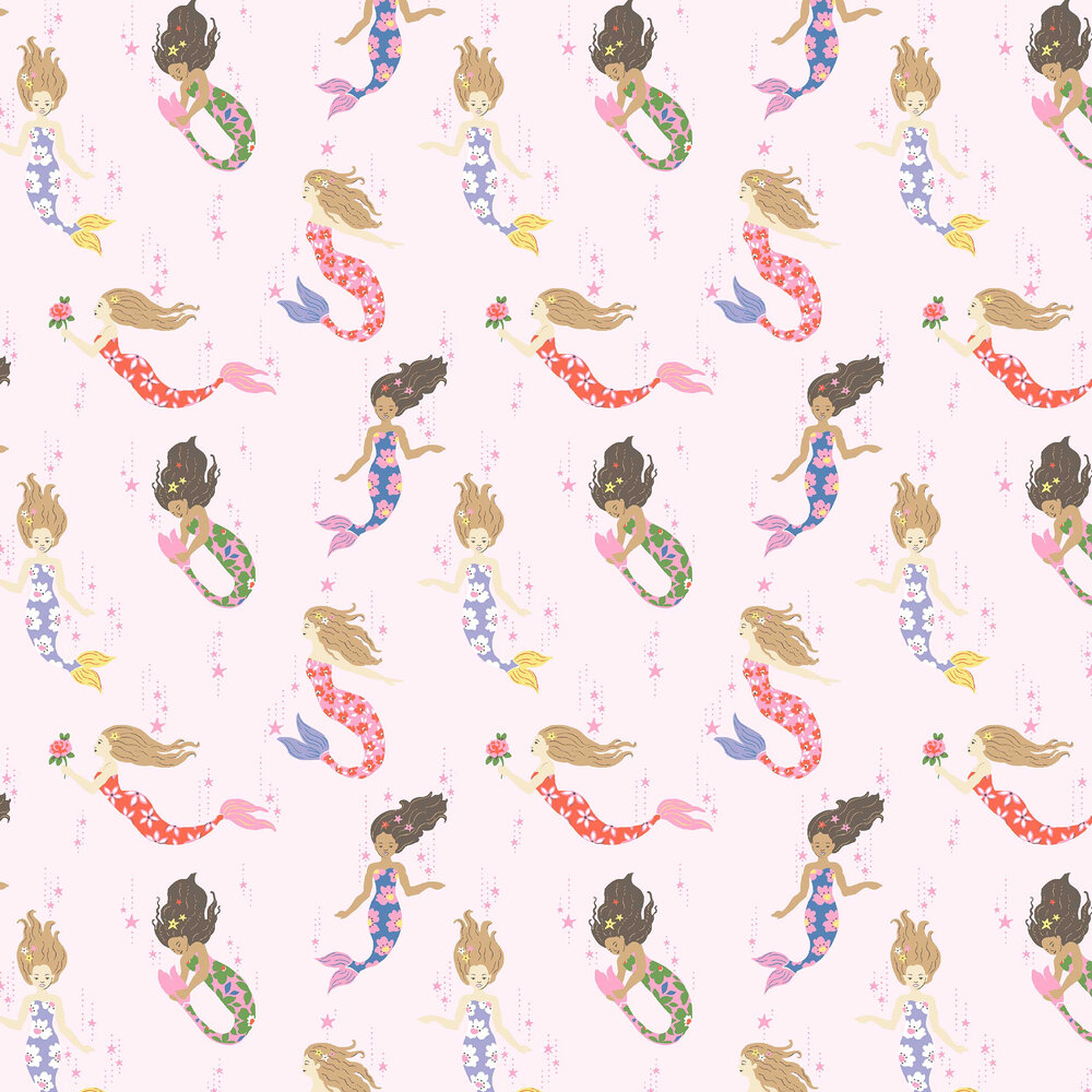 Mermaids Wallpaper - Pink - by Cath Kidston 