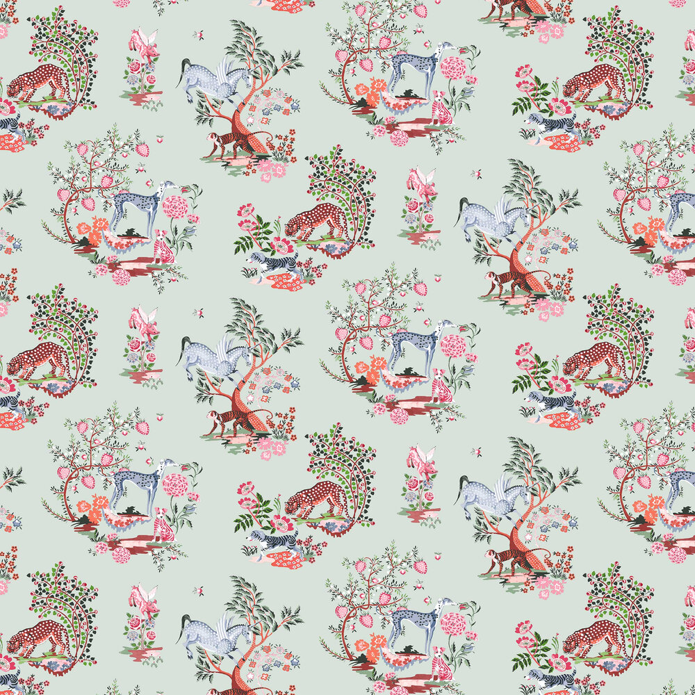 Painted Kingdom Wallpaper - Duck Egg - by Cath Kidston 