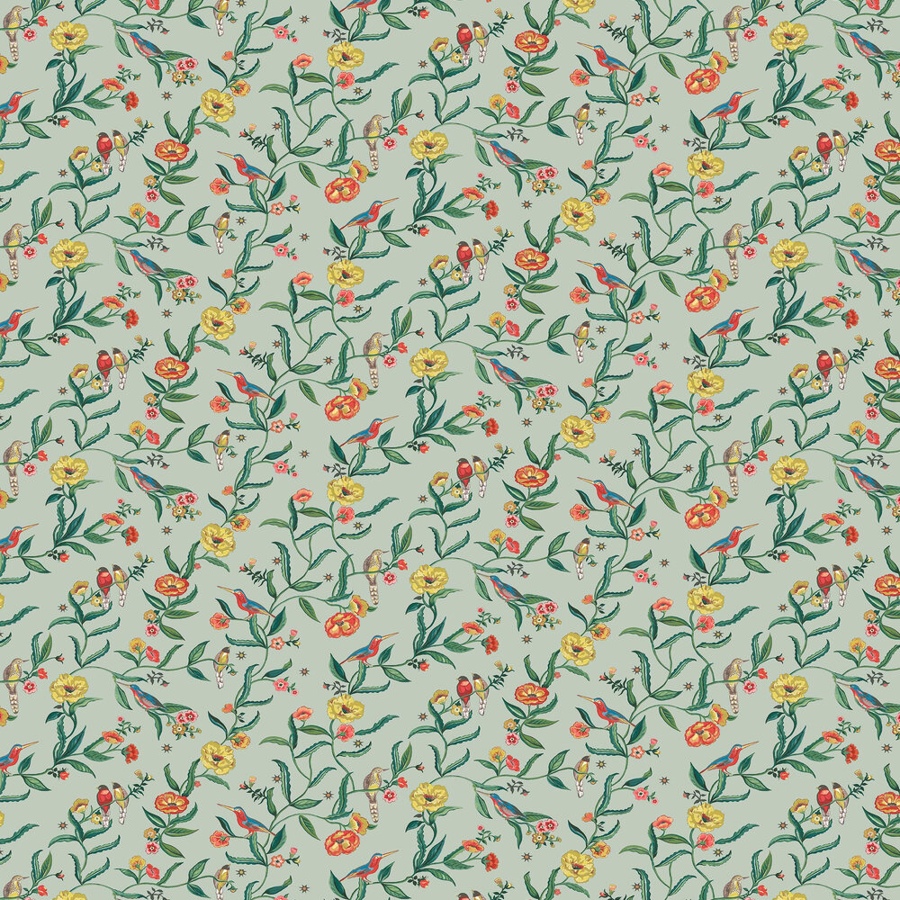 Summer Birds Wallpaper - Sage - by Cath Kidston 