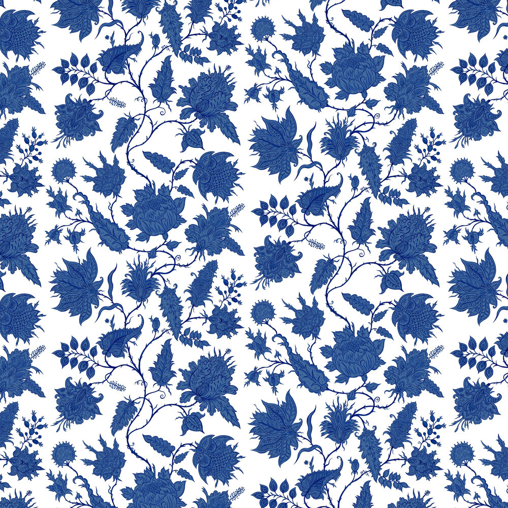 Hermosa Wallpaper - Pearl / Lapis - by Wear The Walls