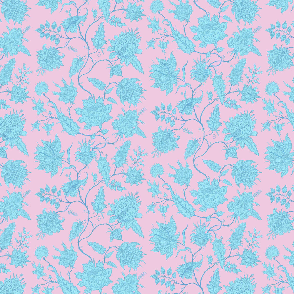 Hermosa Wallpaper - Pink / Turquoise - by Wear The Walls