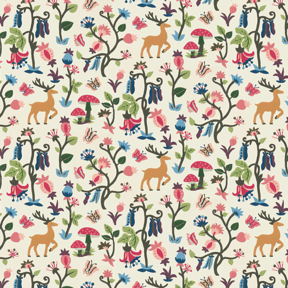 Forest of Dean Wallpaper - Mulberry / Multi - by Sanderson