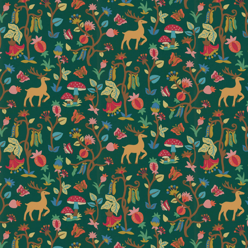 Forest of Dean Wallpaper - Midnight / Multi - by Sanderson