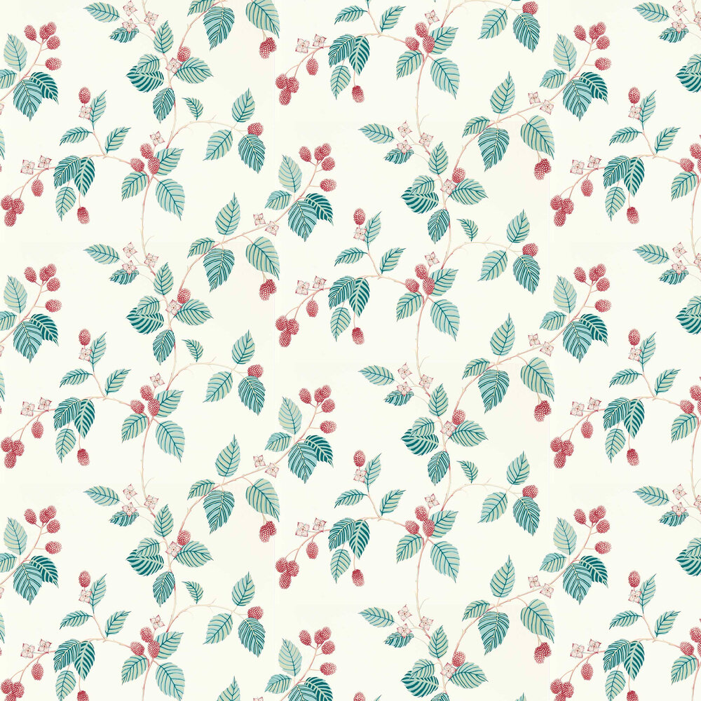 Rubus Wallpaper - Raspberry - by Sanderson