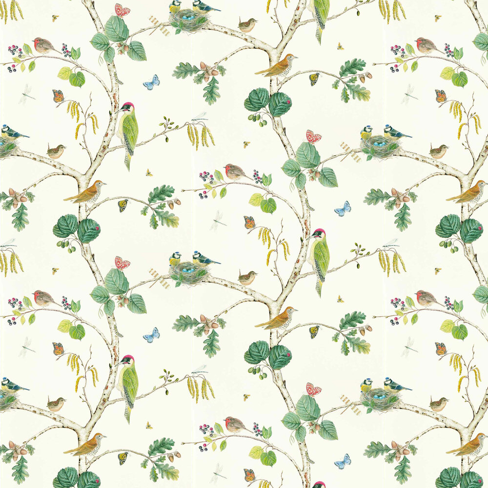 Woodland Chorus Wallpaper - Botanical / Multi - by Sanderson