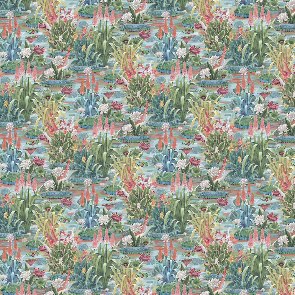 Elysium Wallpaper - Aqua - by Osborne & Little