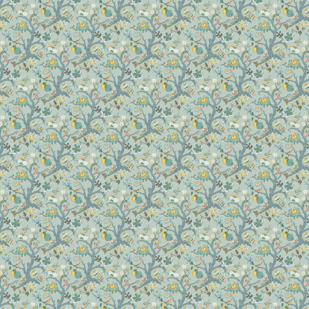 Puzzlewood Wallpaper - Duck Egg - by Osborne & Little