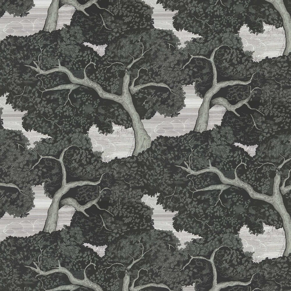 Eternal Oak Wallpaper - Ebony - by Harlequin