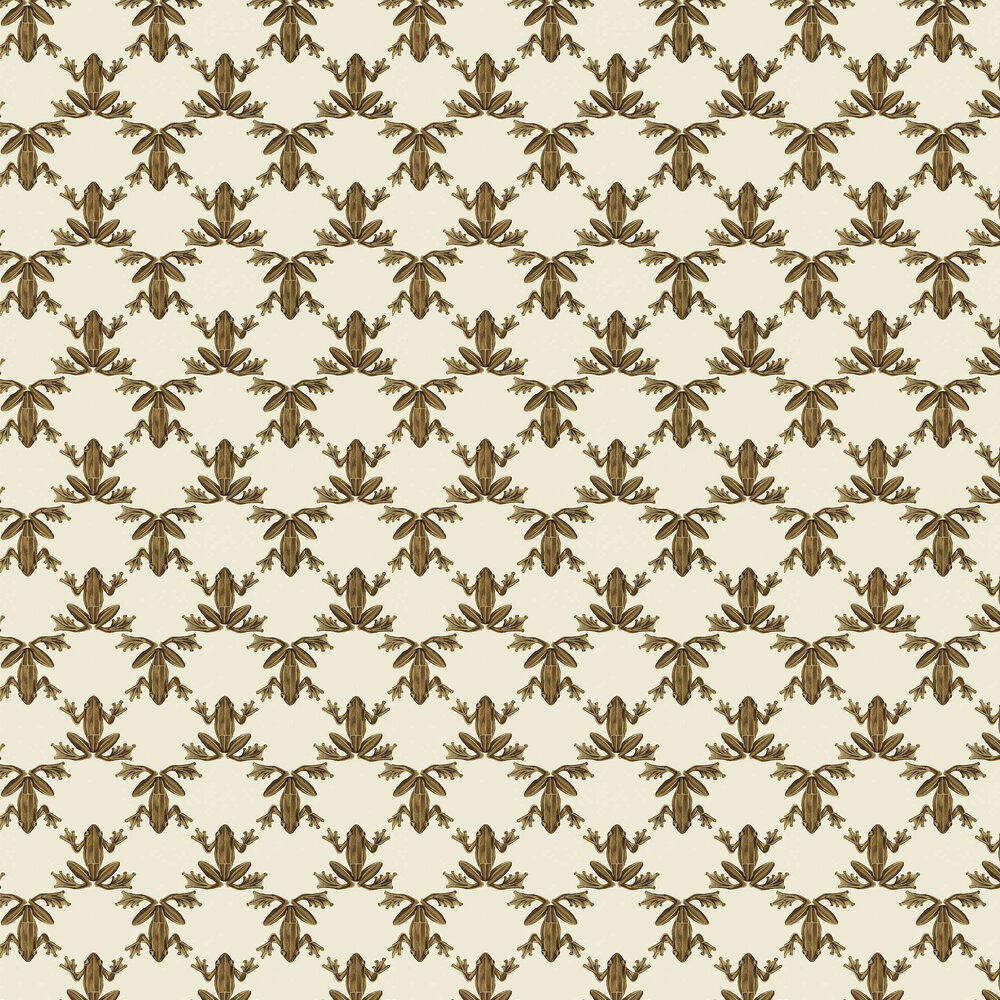 Wood Frog Wallpaper - Gold - by Harlequin